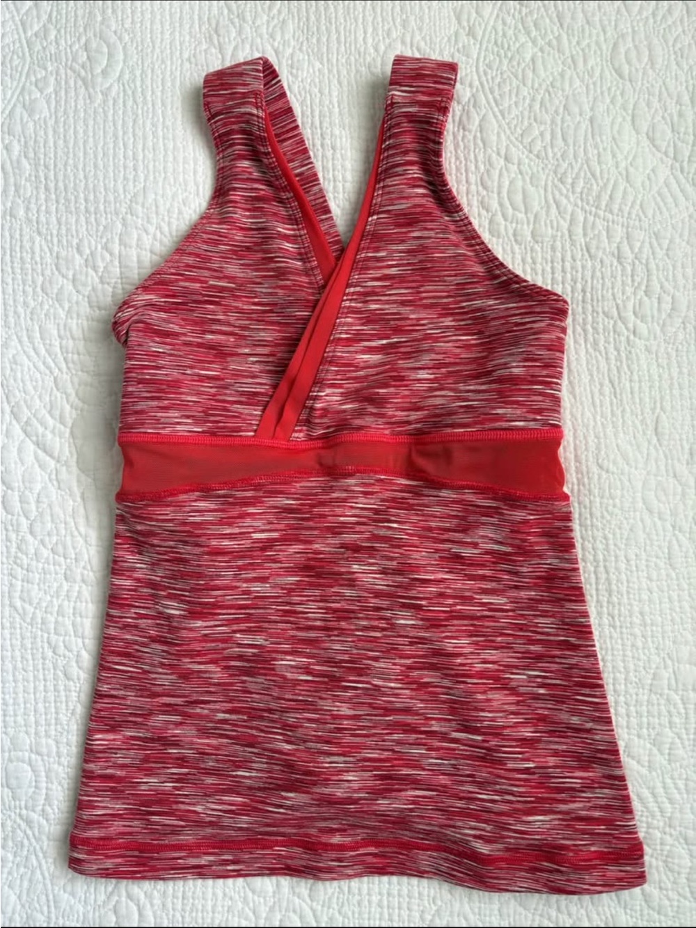 Lululemon Vintage Wrap Tank Top Heathered Red